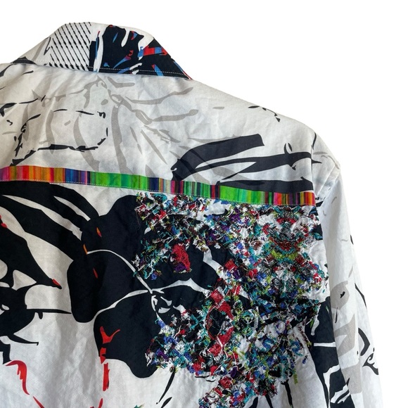 Robert Graham Passion Flower Multicolor Print Long Sleeve Button Down Mens Large - Picture 7 of 9